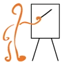 Pictogramme de la formation : une formatrice devant un tableau